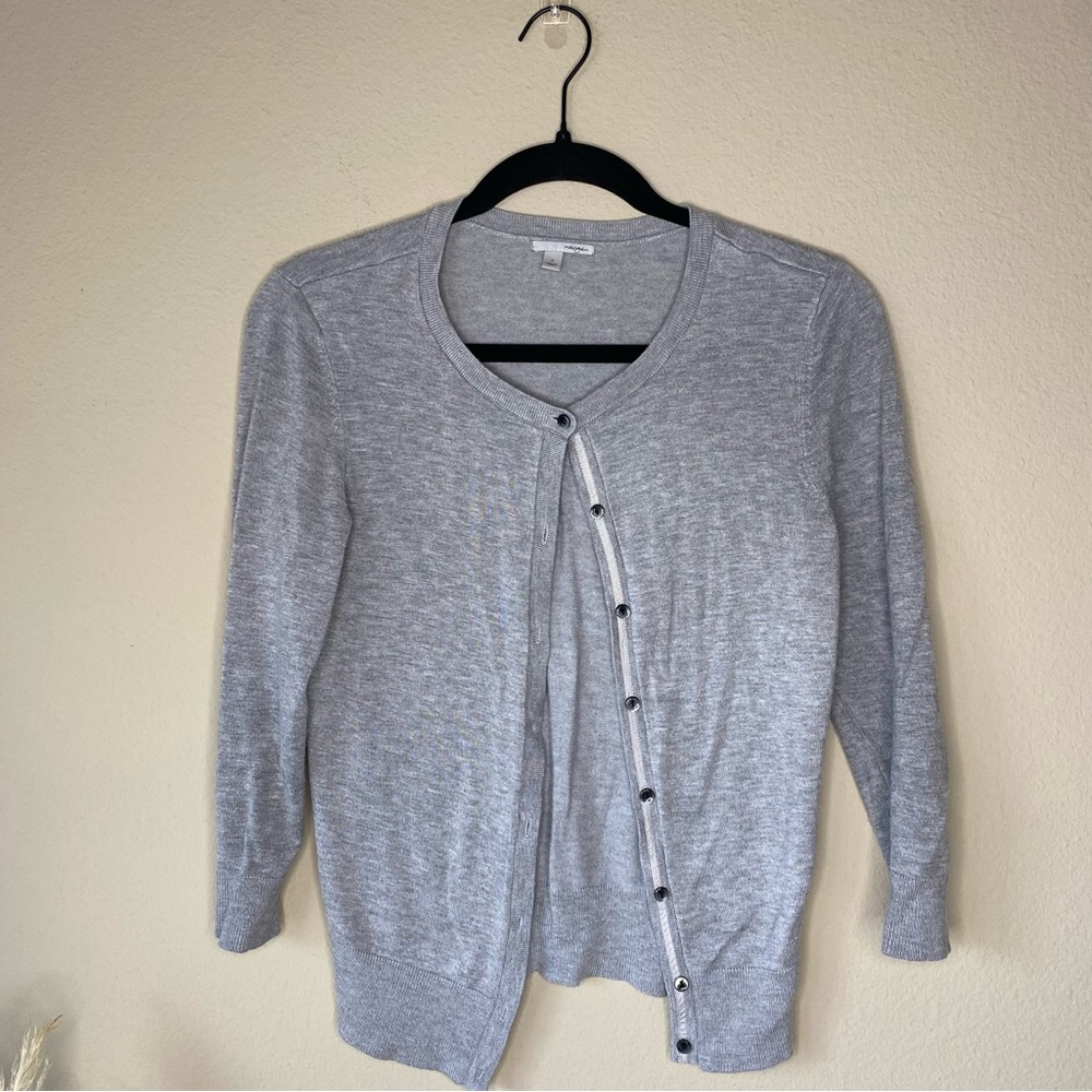 Halogen Gray Lightweight Button Down Cardigan Swe… - image 1